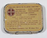 Vintage Bayer 12 Tablets Aspirin "Genuine" Small Pocket Size Tin Metal Hinged Pill Case EMPTY
