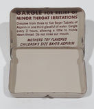 Vintage Bayer 12 Tablets Aspirin "Genuine" Fast Pain Relief 'Press Here' Small Pocket Size Tin Metal Hinged Pill Case EMPTY