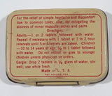 Vintage Taraday Products Co. Inc. St. Mary's Pure Aspirin Twelve Tablets 10 Cent Small Pocket Size Tin Metal Hinged Pill Case St. Louis Mo.