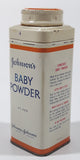 Vintage Johnson's Baby Powder 4 1/2 OZS. 5" Tall Tin Container Johnson & Johnson Limited Montreal EMPTY