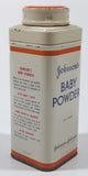 Vintage Johnson's Baby Powder 4 1/2 OZS. 5" Tall Tin Container Johnson & Johnson Limited Montreal EMPTY