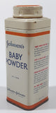 Vintage Johnson's Baby Powder 4 1/2 OZS. 5" Tall Tin Container Johnson & Johnson Limited Montreal EMPTY