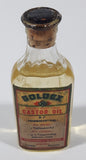 Antique Robinson & Webber Limited Winnipeg Packers Bottlers B.P. Pharmaceutical Goldex Gold Pure Cold Drawn London Castor Oil 4 1/2" Tall Glass Bottle with Cork Still FULL