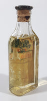 Antique Robinson & Webber Limited Winnipeg Packers Bottlers B.P. Pharmaceutical Goldex Gold Pure Cold Drawn London Castor Oil 4 1/2" Tall Glass Bottle with Cork Still FULL