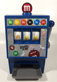 2008 Mars M&M's World Chocolate Candies 9" Tall Blue Plastic Slot Machine Candy Dispenser Lights and Sound