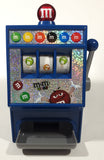 2008 Mars M&M's World Chocolate Candies 9" Tall Blue Plastic Slot Machine Candy Dispenser Lights and Sound