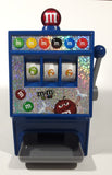 2008 Mars M&M's World Chocolate Candies 9" Tall Blue Plastic Slot Machine Candy Dispenser Lights and Sound