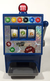 2008 Mars M&M's World Chocolate Candies 9" Tall Blue Plastic Slot Machine Candy Dispenser Lights and Sound