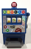 2008 Mars M&M's World Chocolate Candies 9" Tall Blue Plastic Slot Machine Candy Dispenser Lights and Sound