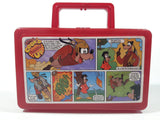 Vintage Whirley Disney's Cook'd Up Comics Goofy and Max Red Plastic Pencil Case