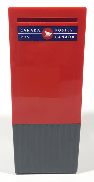 Canada Post Postes Canada 6 3/4" Tall Red and Grey Plastic Coin Bank