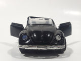 Unknown Brand No. 8602 Volkswagen Beetle Convertible Black 1/35 Scale Die Cast Toy Car Vehicle with Opening Doors Missing Parts