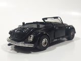 Unknown Brand No. 8602 Volkswagen Beetle Convertible Black 1/35 Scale Die Cast Toy Car Vehicle with Opening Doors Missing Parts