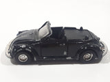 Unknown Brand No. 8602 Volkswagen Beetle Convertible Black 1/35 Scale Die Cast Toy Car Vehicle with Opening Doors Missing Parts