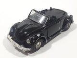 Unknown Brand No. 8602 Volkswagen Beetle Convertible Black 1/35 Scale Die Cast Toy Car Vehicle with Opening Doors Missing Parts