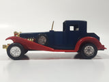 Unknown Brand Antique Car Dark Blue with Red Fenders Push and Go 6 1/2" Long Plastic Die Cast Toy Car Vehicle