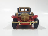 Unknown Brand Antique Car Dark Blue with Red Fenders Push and Go 6 1/2" Long Plastic Die Cast Toy Car Vehicle
