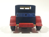 Unknown Brand Antique Car Dark Blue with Red Fenders Push and Go 6 1/2" Long Plastic Die Cast Toy Car Vehicle