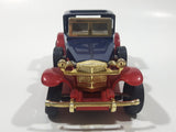 Unknown Brand Antique Car Dark Blue with Red Fenders Push and Go 6 1/2" Long Plastic Die Cast Toy Car Vehicle