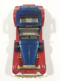 Unknown Brand Antique Car Dark Blue with Red Fenders Push and Go 6 1/2" Long Plastic Die Cast Toy Car Vehicle
