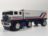 Vintage 1970s Tonka Semi Tractor Truck and Trailer White 8" Long Pressed Steel and Plastic Die Cast Toy Car Vehicle Made in Japan