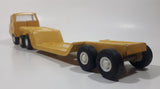 Vintage 1970s Tonka Semi Tractor Truck and Lowboy Trailer Yellow 11 1/4" Long Pressed Steel and Plastic Die Cast Toy Car Vehicle