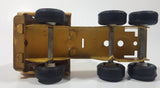 Vintage 1970s Tonka Semi Tractor Truck and Lowboy Trailer Yellow 11 1/4" Long Pressed Steel and Plastic Die Cast Toy Car Vehicle