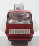 Vintage 1970s Tonka Semi Tractor Truck and Fire Ladder Trailer Red 10 1/4" Long Pressed Steel and Plastic Die Cast Toy Car Vehicle