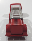 Vintage 1970s Tonka Semi Tractor Truck and Fire Ladder Trailer Red 10 1/4" Long Pressed Steel and Plastic Die Cast Toy Car Vehicle