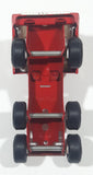 Vintage 1970s Tonka Semi Tractor Truck and Fire Ladder Trailer Red 10 1/4" Long Pressed Steel and Plastic Die Cast Toy Car Vehicle
