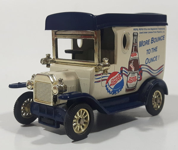 Vintage Golden Wheels Pepsi Cola Ford Model T Delivery Truck White and Blue Die Cast Toy Car Vehicle