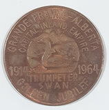 Vintage 1914 - 1964 Grand Prairie Chamber of Commerce Golden Jubilee Capital Inland Empire Trumpeter Swan Copper Metal Coin
