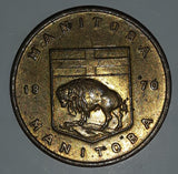 Vintage 1960s Manitoba 1870 Prairie Crocus Brass Metal Coin