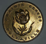 Vintage 1960s Manitoba 1870 Prairie Crocus Brass Metal Coin