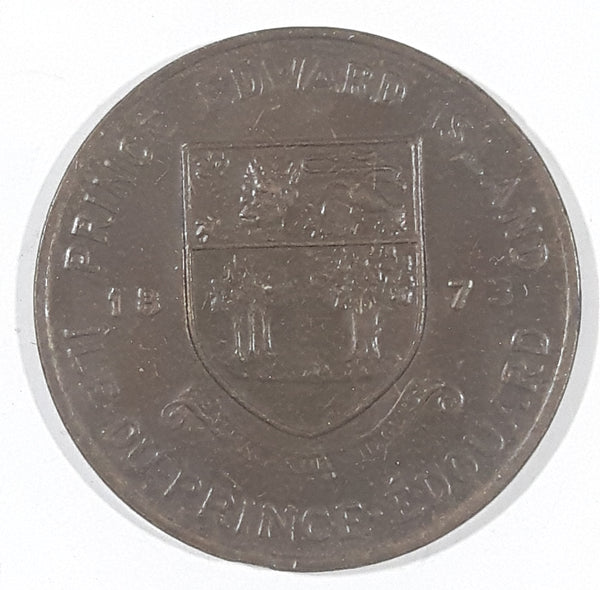 Vintage 1973 PEI Prince Edward Island 1873 Lady's Slipper Flower Metal Coin