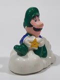 1989 McDonald's Nintendo Super Mario Bros. 3 Luigi Holding Star on a Cloud Plastic 2 1/4" Long Pullback Toy Character Car Vehicle
