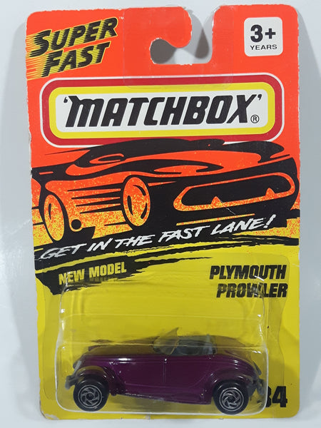 1995 Matchbox Super Fast New Model #34 Plymouth Prowler Concept Dark Purple Die Cast Toy Car Vehicle New in Package