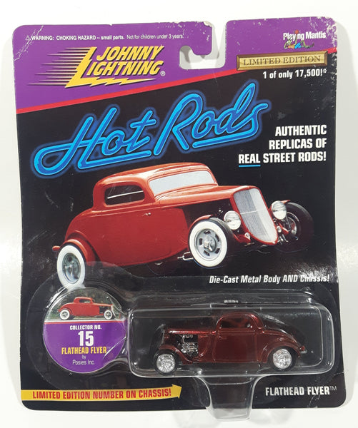 1997 Playing Mantis Johnny Lightning Hot Rods Limited Edition 1 of 17,500 No. 556 Flathead Flyer Dark Red Die Cast Toy Car Vehicle New in Package