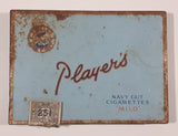 Vintage 1950s Player's 50 Navy Cut Cigarettes "MILD" Tin Case w/ partial Excise Tax Stamp