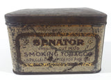 Antique Senator Virginia Cut Plug Smoking Tobacco Specially Adapted For Pipe Use Tin Metal Hinged Container