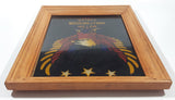 Vintage Conception Enterprises Harley Davidson Motor Cycles American Eagle 11 1/2" x 14 1/4" Wood Framed Glass Mirror Art