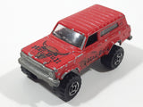 Vintage Majorette No. 236 4x4 Cherokee Mad Bull Red 1:64 Scale Die Cast Toy Car SUV Vehicle with Opening Tail Gate