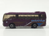 1999 Matchbox Airport Ikarus Coach Bus Purple Die Cast Toy Car Vehicle