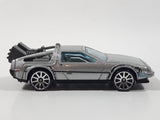 2011 Hot Wheels Universal Studios Back To The Future Time Machine DMC DeLorean Silver Grey Die Cast Toy Car Vehicle