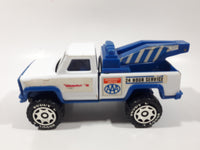 Vintage Buddy L Tow Truck AAA Emergency Service White and Blue Pressed Steel and Plastic Toy Car Vehicle Made in Macau