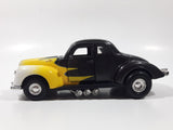 Tootsie Toy Hard Body 1940 Ford Coupe Black with Yellow and White 1/32 Scale Die Cast Toy Car Vehicle with Opening Doors