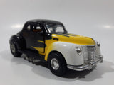 Tootsie Toy Hard Body 1940 Ford Coupe Black with Yellow and White 1/32 Scale Die Cast Toy Car Vehicle with Opening Doors