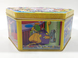 Wonka Candy Limited Edition Gift Tin Hexagon Shaped Embossed Metal Container