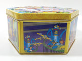 Wonka Candy Limited Edition Gift Tin Hexagon Shaped Embossed Metal Container