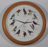 National Audubon Society 13 1/4" Faux Wood Wall Clock with Hourly Bird Sounds